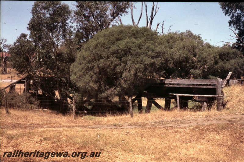 P13440
Trestle bridge, abandoned, near Waroona on the Waroona to Lake Clifton line, WLC line, side view
