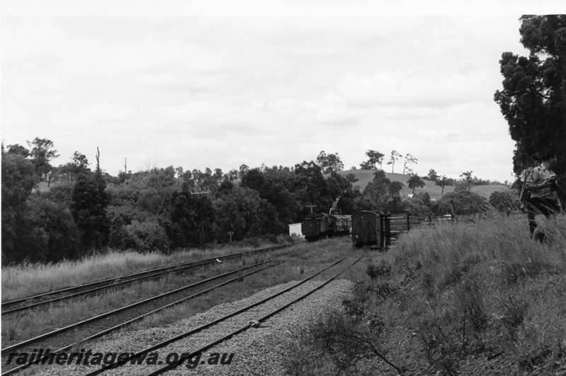 P13478
2 of 4 images of S class 546 on an ARHS tour train to Beela, train entering the yard at Beela, BN line, tender first, view down the yard showing the stock race
