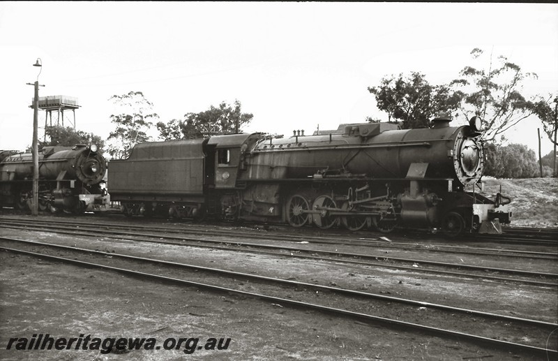 P13856
V class 1224, East Perth loco depot, side and front view.
