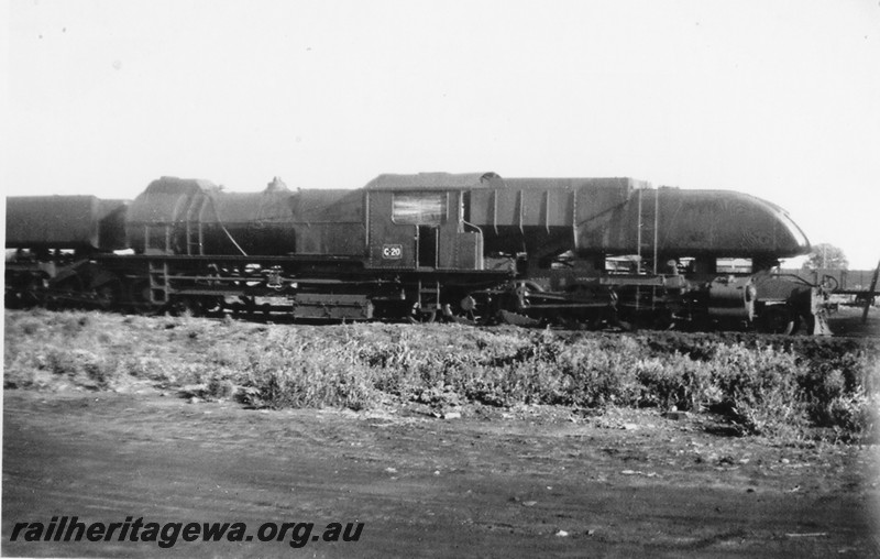 P14235
ASG class 20, Kalgoorlie loco depot, EGR line, side view.
