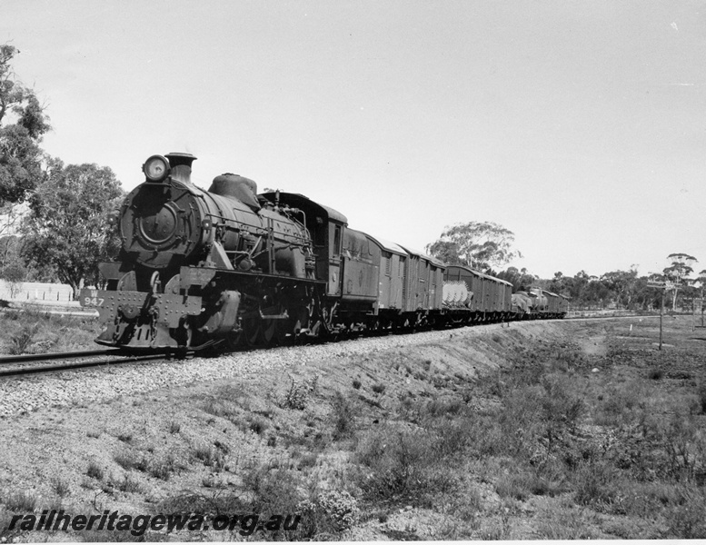 P14618
W class 947 with altered sand dome, location Unknown, goods train
