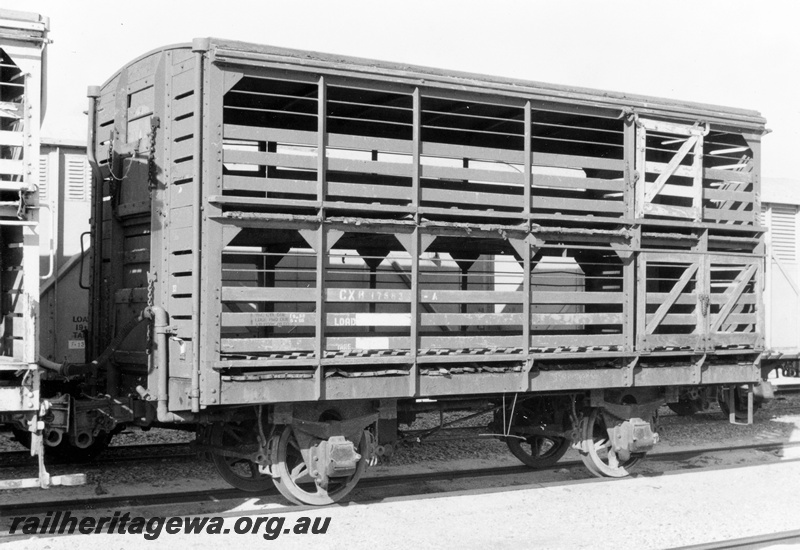 P15558
CXB class 1758 four wheel sheep wagon, Midland, end and side view
