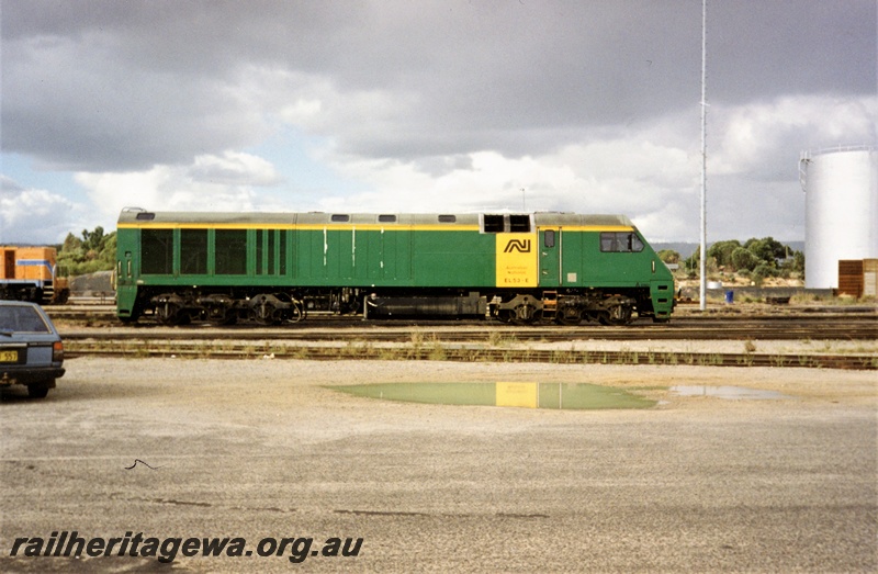 P15576
Australian National EL class 53E, green livery with the yellow panel, Forrestfield Yard, side view
