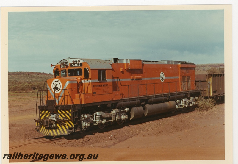 P18844
Mount Newman (MNM) C 636 class 5463 on load out loop Mount Whaleback Newman.
