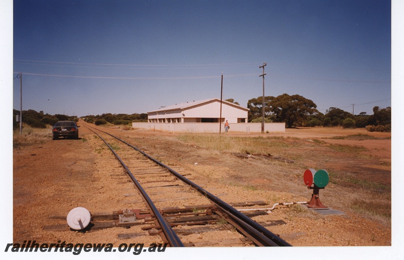 P18994
Beacon barracks. View looking east showing railway to Bonnie Rock.
