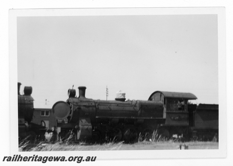 P19208
FS class steam loco, awaiting scrapping, ex MRWA depot, Midland, ER line, side view

