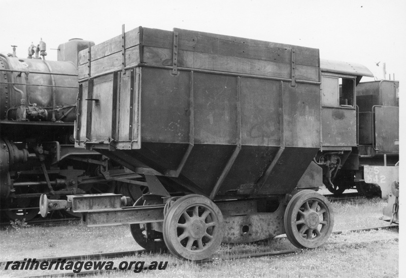 P21877
ASG class bunker coal burner used for light up, on siding, Collie, BN line, end and side view
