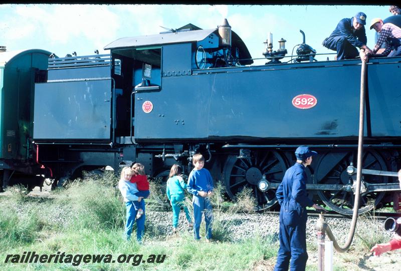 T00345
ARHS City Circle Tour, DD class 592, Forrestfield, taking on water
