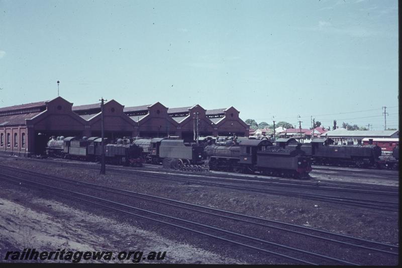 T02400
Line up of locos, loco shed, East Perth Loco Depot
