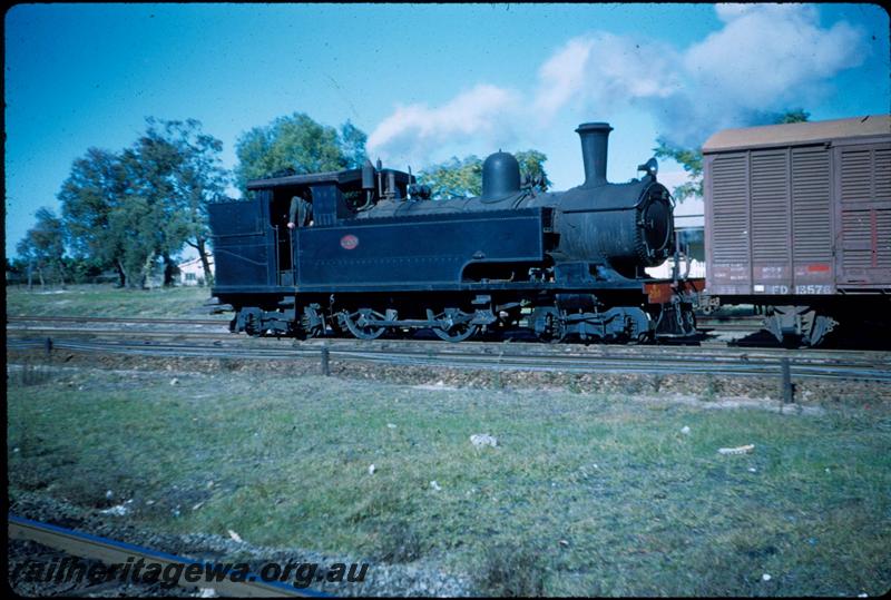 T03171
N class 200, 4-4-4T steam locomotive, FD class 13576, East Perth, side and front view, shunting
