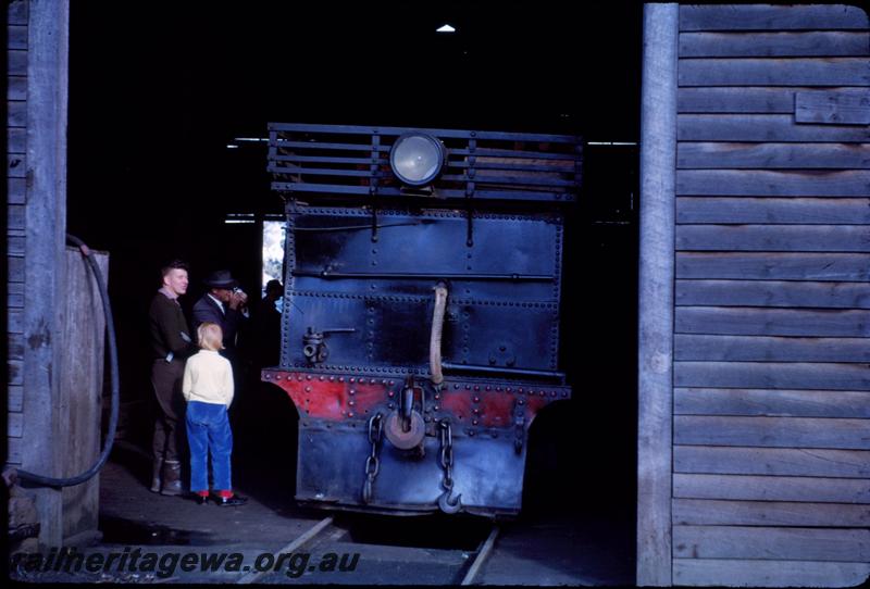 T03612
SSM loco No.2, loco shed, Deanmill, end view of rear of tender
