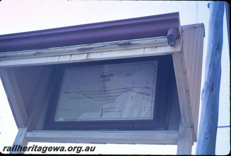 T03670
Signalling diagram, Mundaring station, M line, above lever frame 

