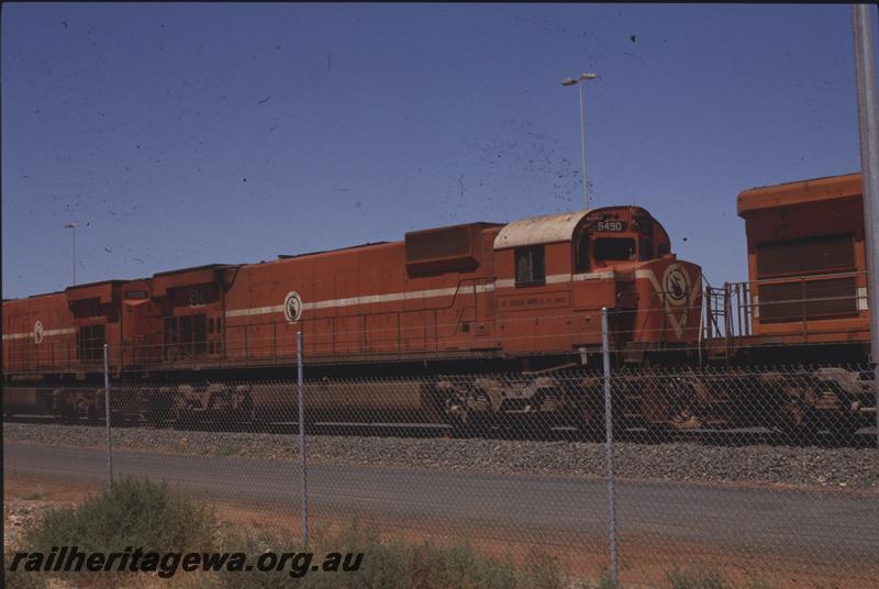 T04072
Mount Newman Mining Alco loco M636 class 5490, Nelson Point, Port Hedland, BHP line
