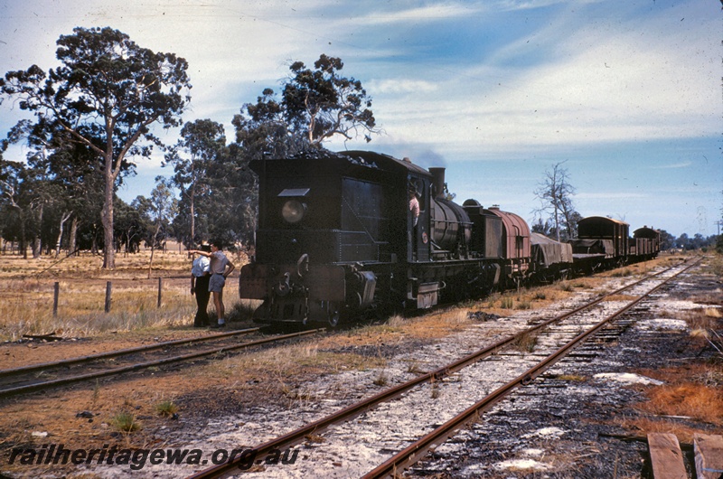 T05135
MSA class Garratt, on No 191 goods train, workers, Isandra, PN line, rear and side view
