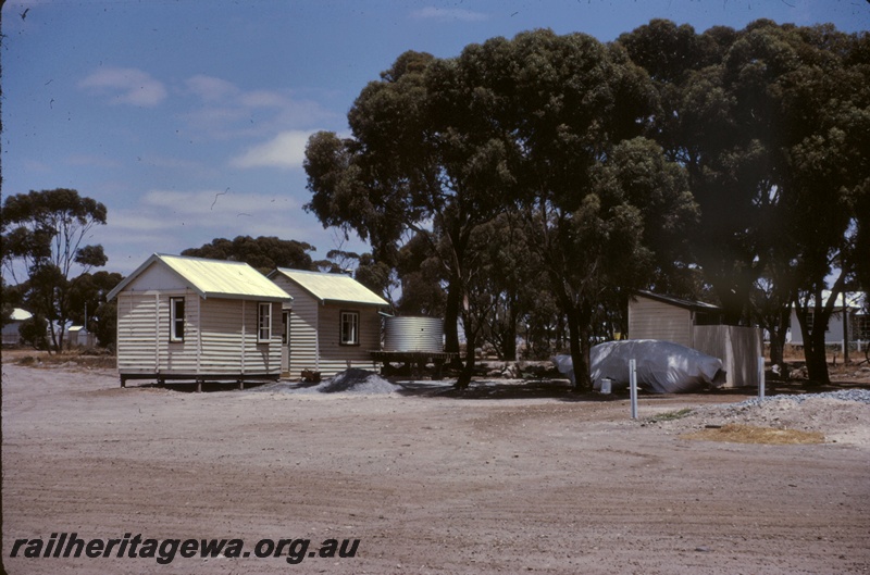 T05151
TLO quarters and kitchen during upgrading of Esperance to Widgemooltha railway, Salmon Gums, CE line 
