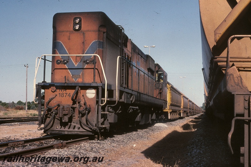 T05204
Westrail NA class 1874 coal train at Collie, BN line. 
