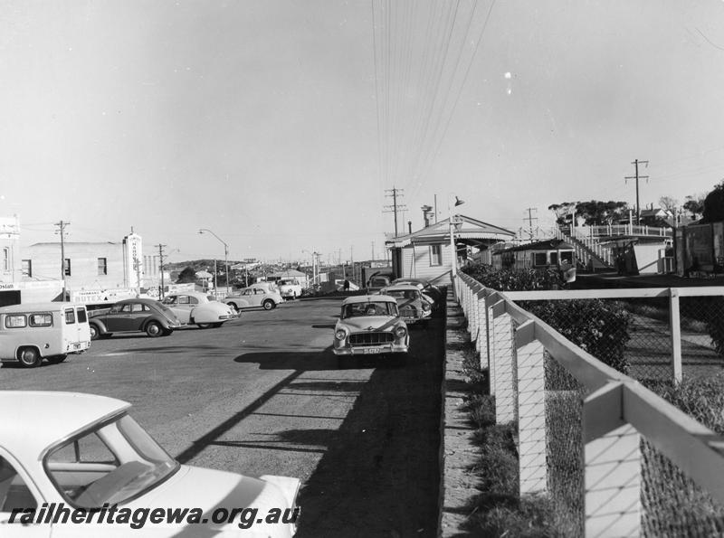 P00175
Station buildings, Mosman Park, end view from car park showing parking facilities
