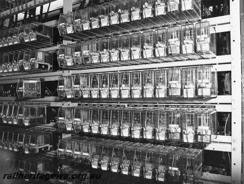 P00180
Rows of relays, Forrestfield signalling room
