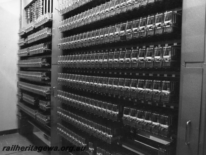 P00181
Rows of relays, Forrestfield signalling room
