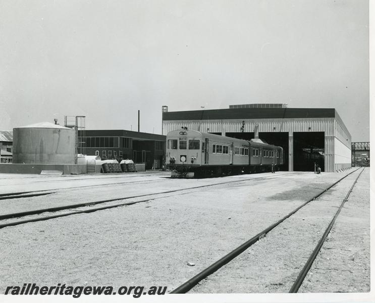 P00238
ADB/ADK railcar set, Railcar depot, East Perth, front and side view
