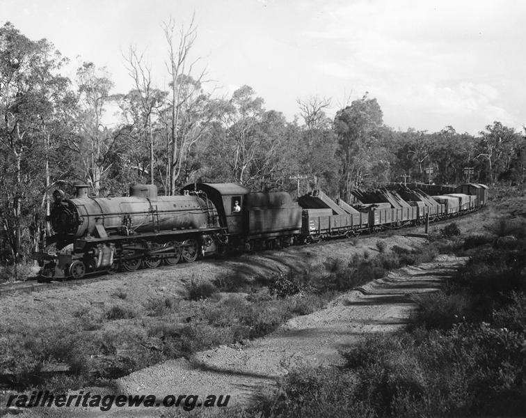 P00250
W class 944, goods train in the South West, R class wagons with timber load.
