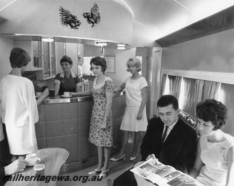 P00430
AYS class 461 buffet car, internal view looking towards the buffet counter, publicity photo
