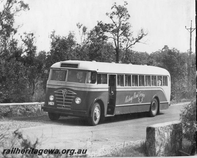 P00451
Railway Road Service Foden bus No.F39, front and side view.
