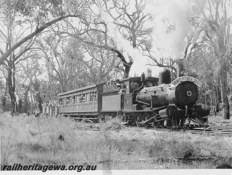 P00523
Millars G class type loco No 58, side and front view, ARHS tour train
