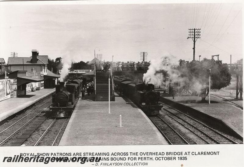 P00643
Station, Claremont with Royal Show patrons and Show trains bound for Perth
