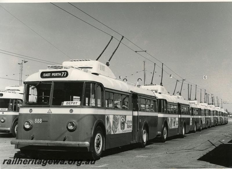 P00663
Trolley bus 888 and others at the Trolley bus park near the Causeway
