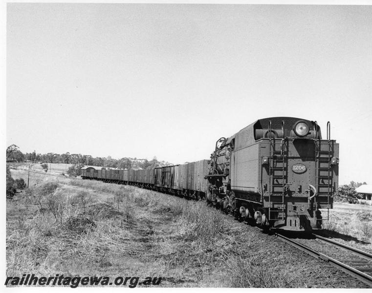 P00720
V class 1206. coal train, loco running tender first, between Picton and Brunswick Junction, SWR line
