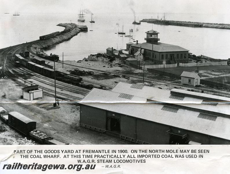 P00753
Goods yard, Fremantle, shows the entrance to the harbour
