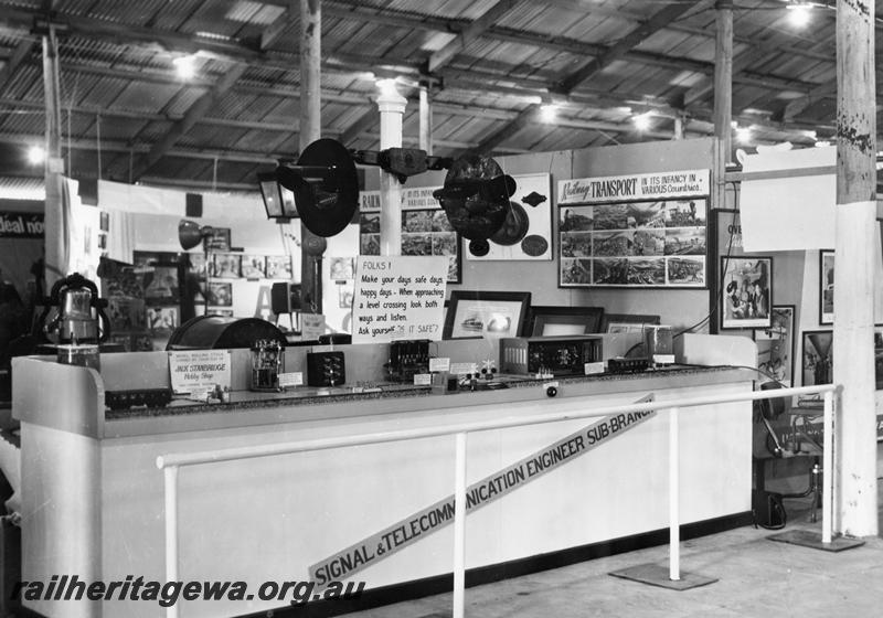 P00791
Railways display at the Sunshine Festival, Geraldton, signal and telecommunication equipment on display
