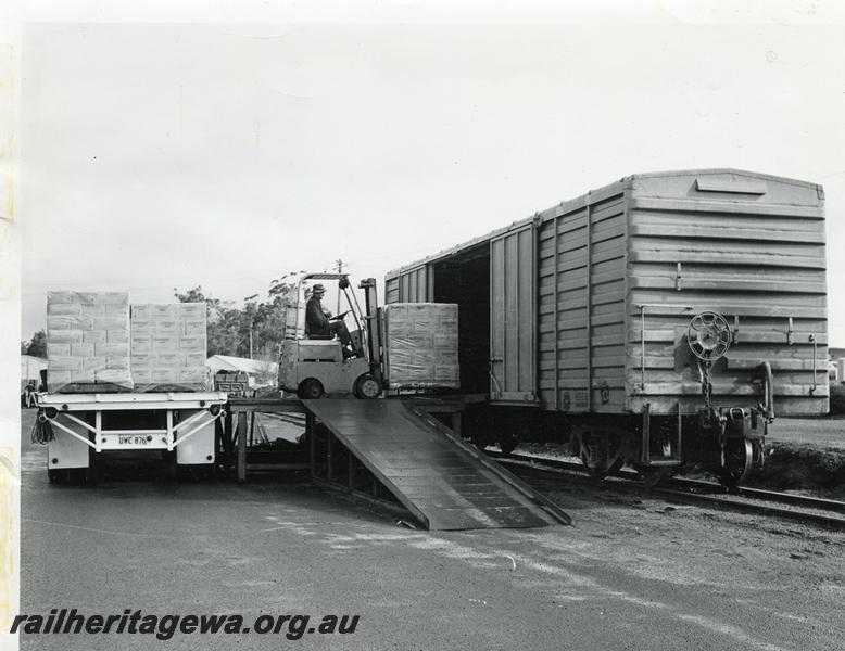 P00795
VH class van being loaded by a forklift
