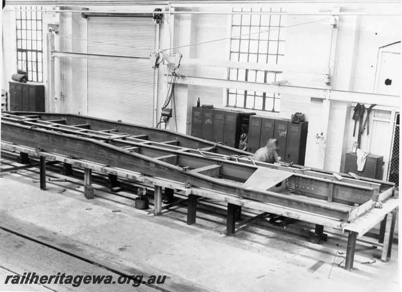 P00806
WF class standard gauge flat wagons, (later reclassified to WFDY),Boiler Shop, Midland Workshops, under construction
