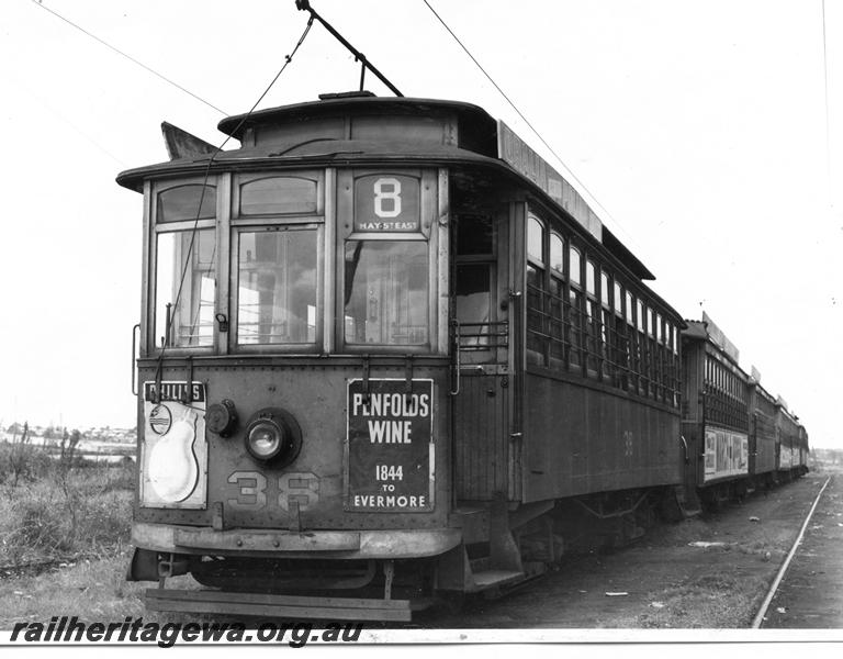 P00839
G class tram No.38, front and side view
