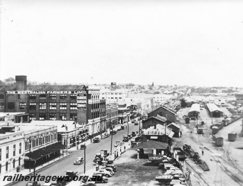 P00862
Goods yard, Perth, elevated general view looking west
