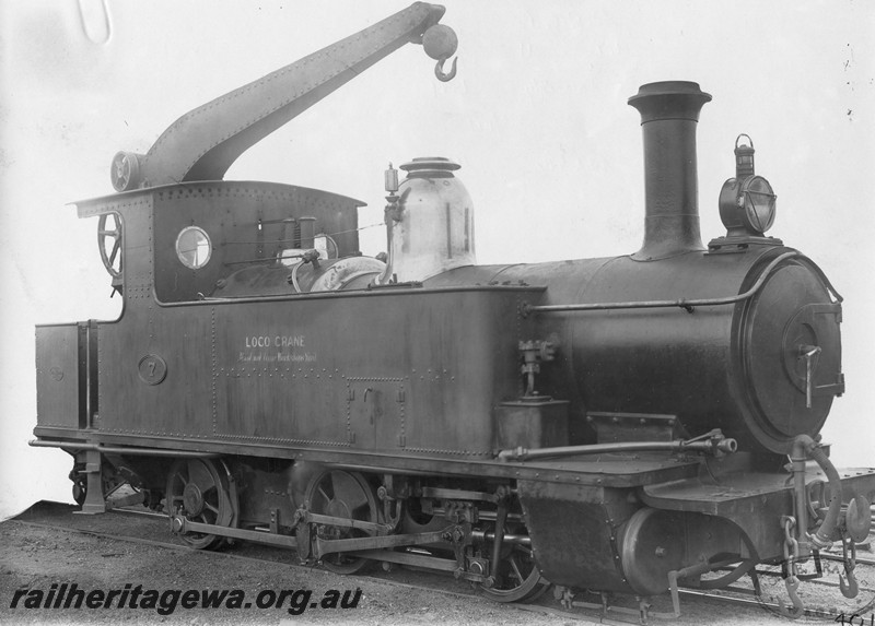 P01002
U class 7, 0-6-0T crane loco, side and front view. 
