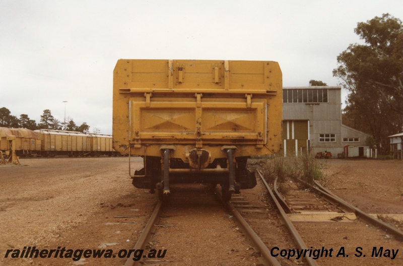 P01380
GM class four wheel open wagon, Narrogin, GSR Line, end view
