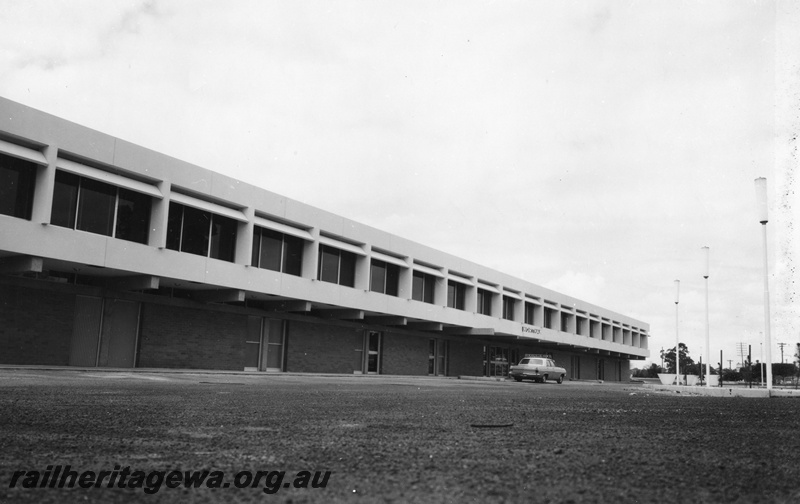 P01506
New Administration and station building, Northam, streetside view.
