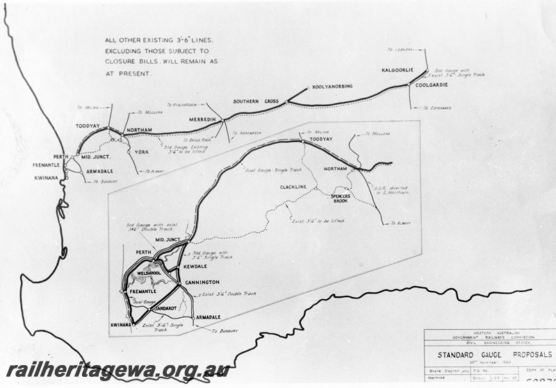 P01562
Map of the railways showing the Standard Gauge Proposals
