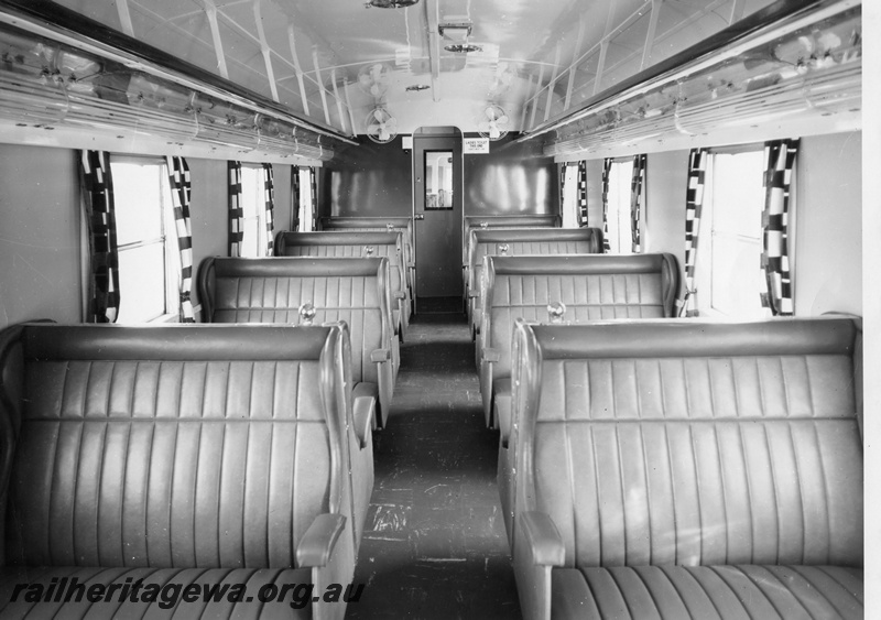 P01594
ADU class carriage, interior view of the seating.
