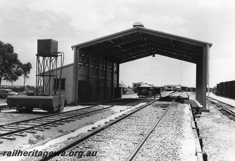 P01610
Shed over new standard gauge tracks, view through the shed. Standard Gauge Progress
