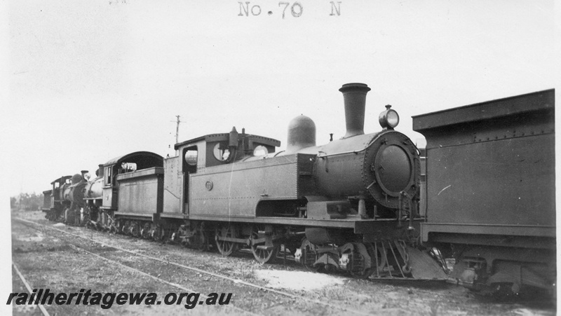 P01646
N class 70, side and front view, Midland Junction, c1926
