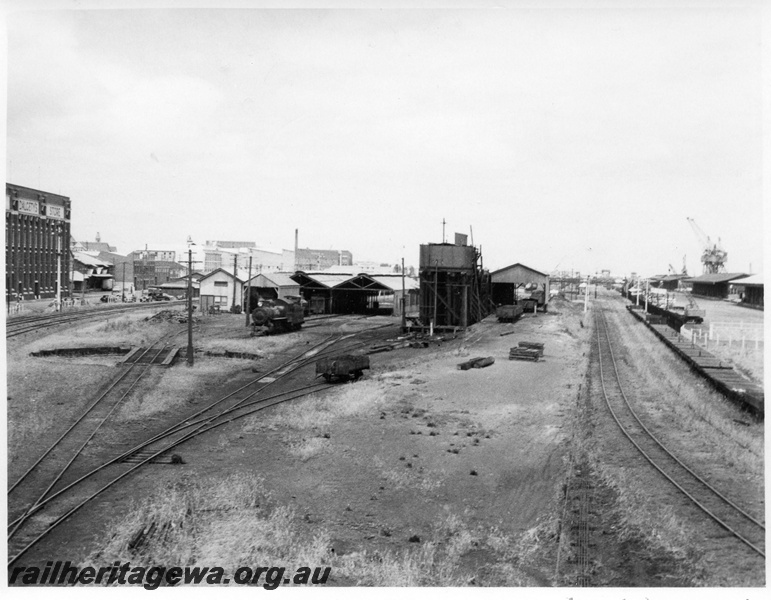P01726
Loco depot, Fremantle, ER line, coal stage, view looking west.
