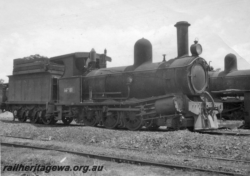P01740
NAR NFC class 81, formerly G class 47, Adelaide River, side and front view, Northern Territory. 
