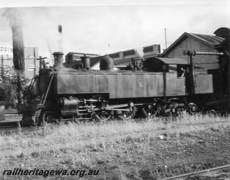 P01756
1 of 3, DD class 598, 4-6-4T, front and side view, water column, Fremantle loco, ER line.
