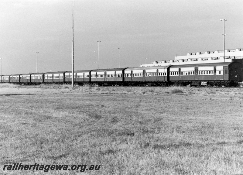 P01946
AYB and AY carriages stowed at Forrestfield, side view.
