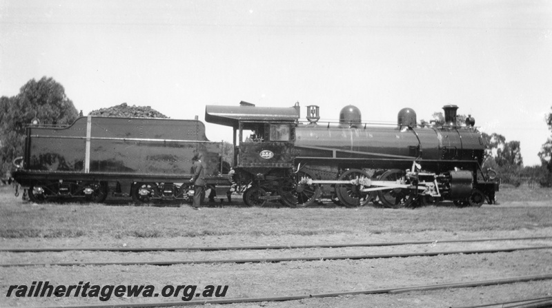 P02054
L class 255 (originally EC class 255), newly painted, self trimming tender, side view, c1926

