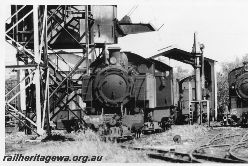 P02312
DM class 588, coaling stage, water column, Midland Loco depot, loco under the shute of the stage
